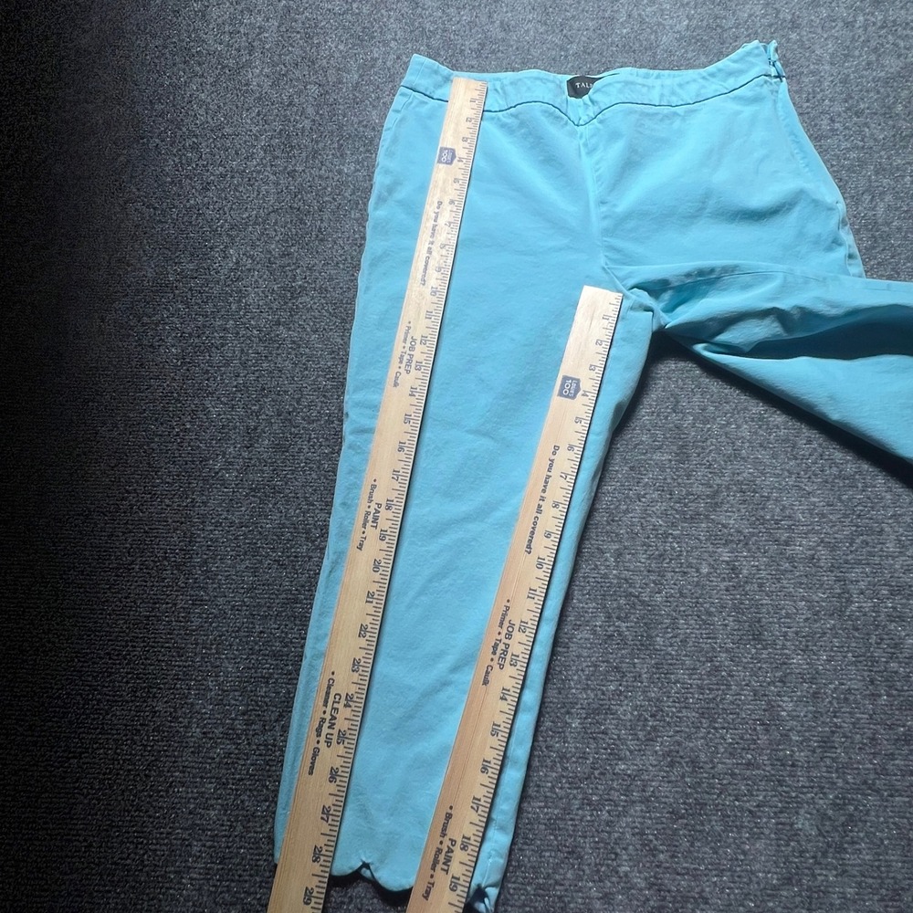 Talbots Chatham Crop Pants Aqua Blue Scallop Hem Cotton Blend Size 10P - Picture 2 of 10